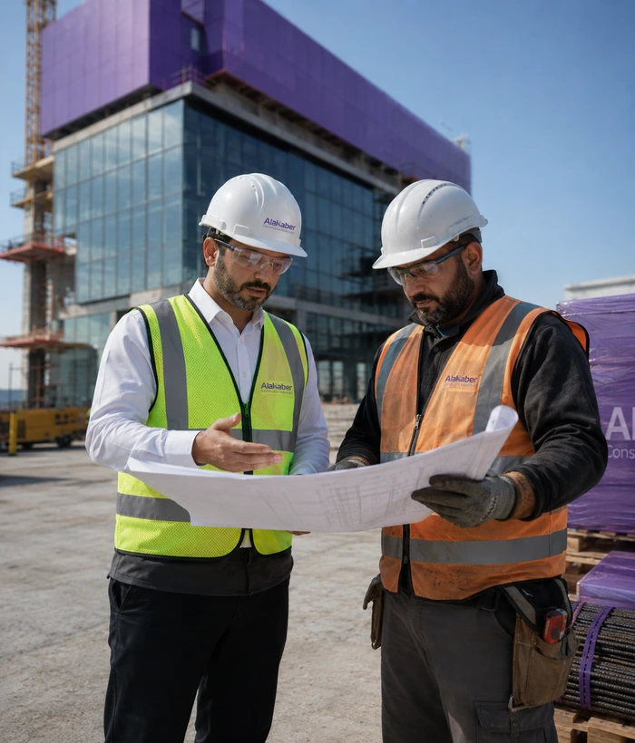 مهندس من الأكابر يتابع تنفيذ حلول البناء